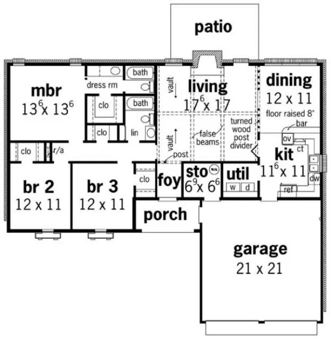 Main Floor Plan for House Plan #485031
