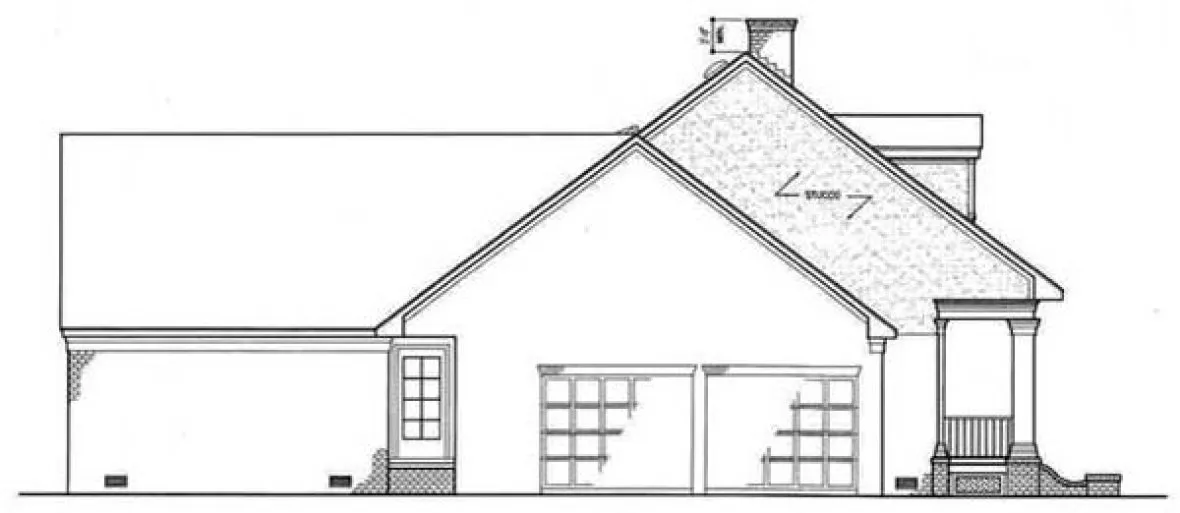 Left Elevation for House Plan #481002