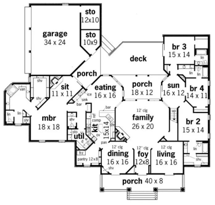 Main Floor Plan for House Plan #481004