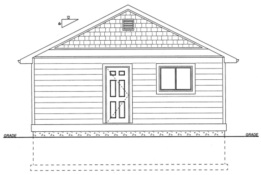 Rear Elevation for House Plan #195071