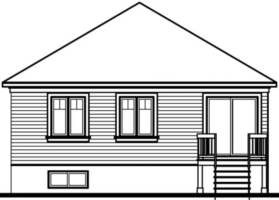 Rear Elevation for House Plan #141112