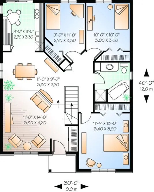 Main Floor Plan for House Plan #141112