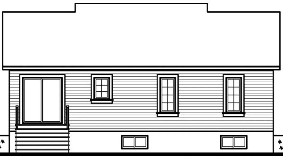 Rear Elevation for House Plan #145112