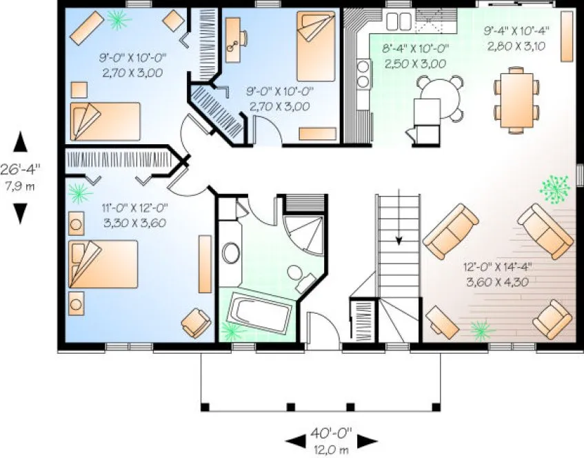 Main Floor Plan for House Plan #145112