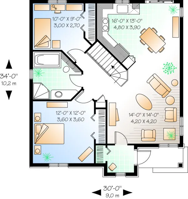 Main Floor Plan for House Plan #141212