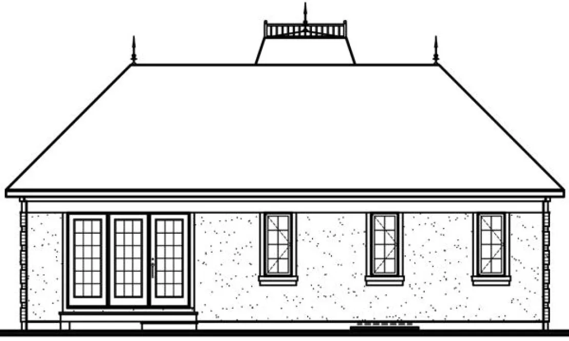 Rear Elevation for House Plan #145212