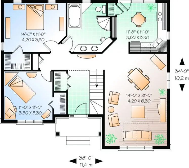 Main Floor Plan for House Plan #145212