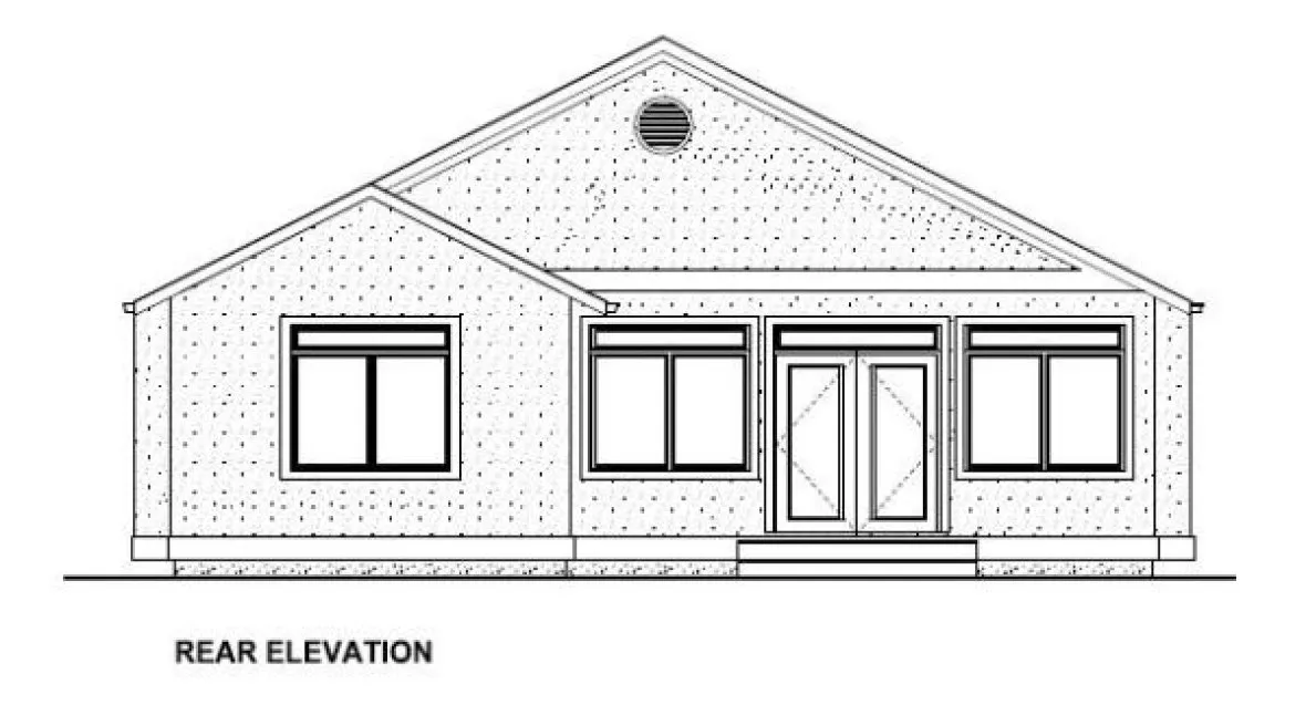 Rear Elevation for House Plan #195113