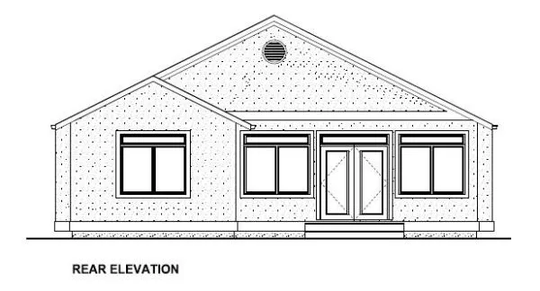 Rear Elevation for House Plan #195113