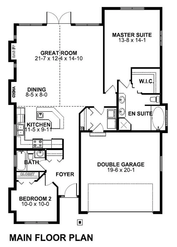 Main Floor Plan for House Plan #195113