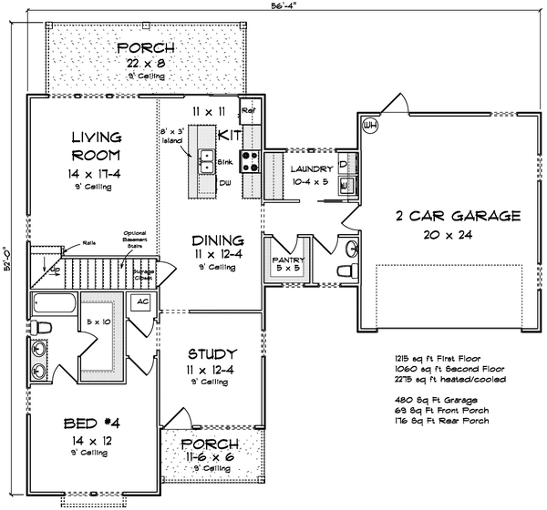 Main Floor Plan for House Plan #245722
