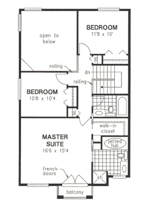 Second Floor Plan for House Plan #131013