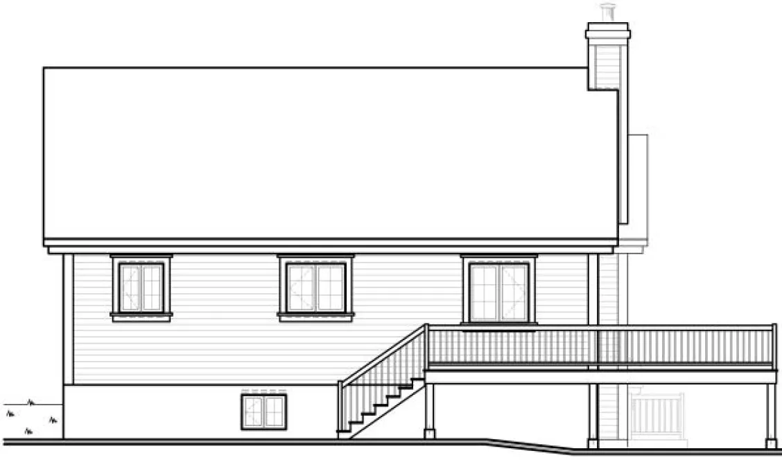 Rear Elevation for House Plan #141312