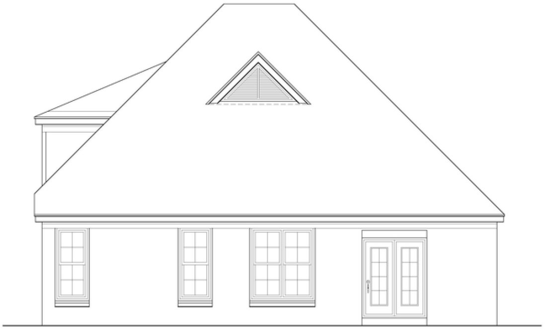 Rear Elevation for House Plan #495191