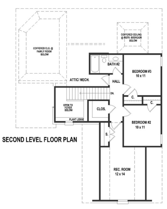 Second Floor Plan for House Plan #495191