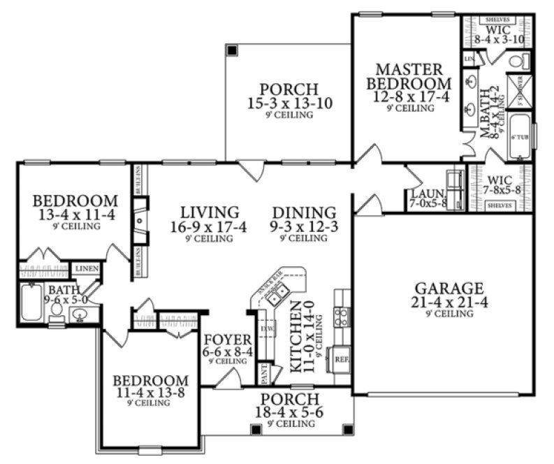 Main Floor Plan for House Plan #871361