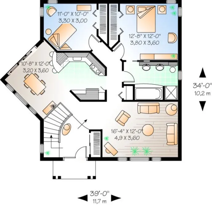 Main Floor Plan for House Plan #146412
