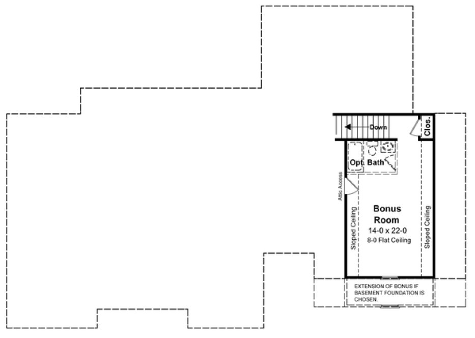 Attic Plan for House Plan #215581