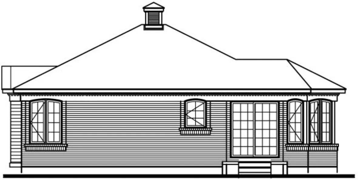 Rear Elevation for House Plan #144512