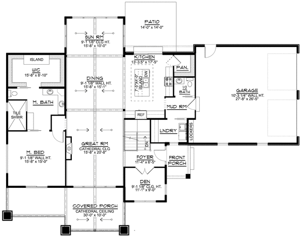 Main Floor Plan for House Plan #758202