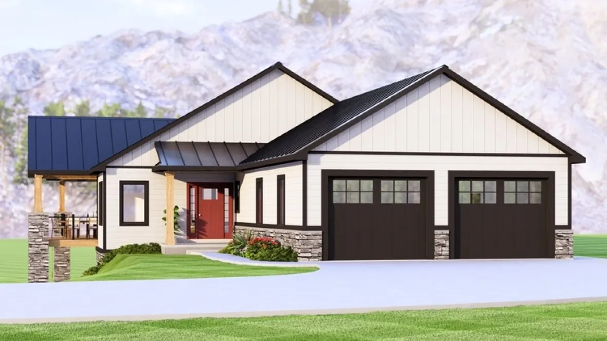 Full Rendering for House Plan #758202