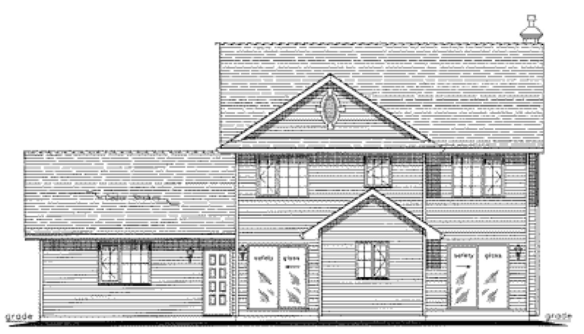 Rear Elevation for House Plan #132013