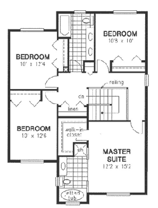 Second Floor Plan for House Plan #132013