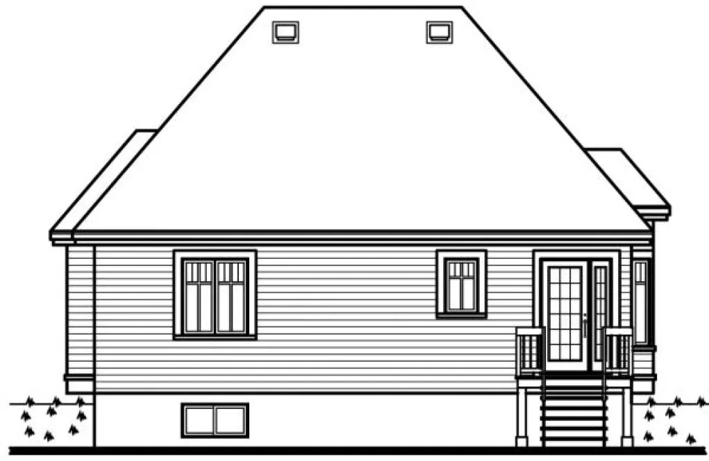 Rear Elevation for House Plan #149512