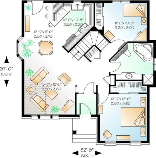 Main Floor Plan for House Plan #149512