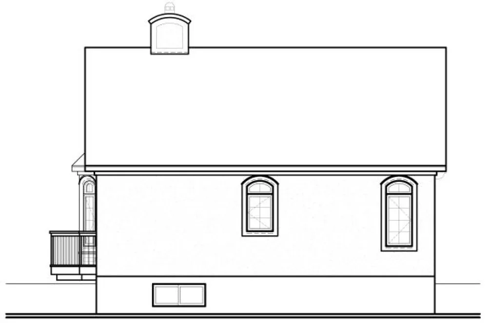 Rear Elevation for House Plan #142612