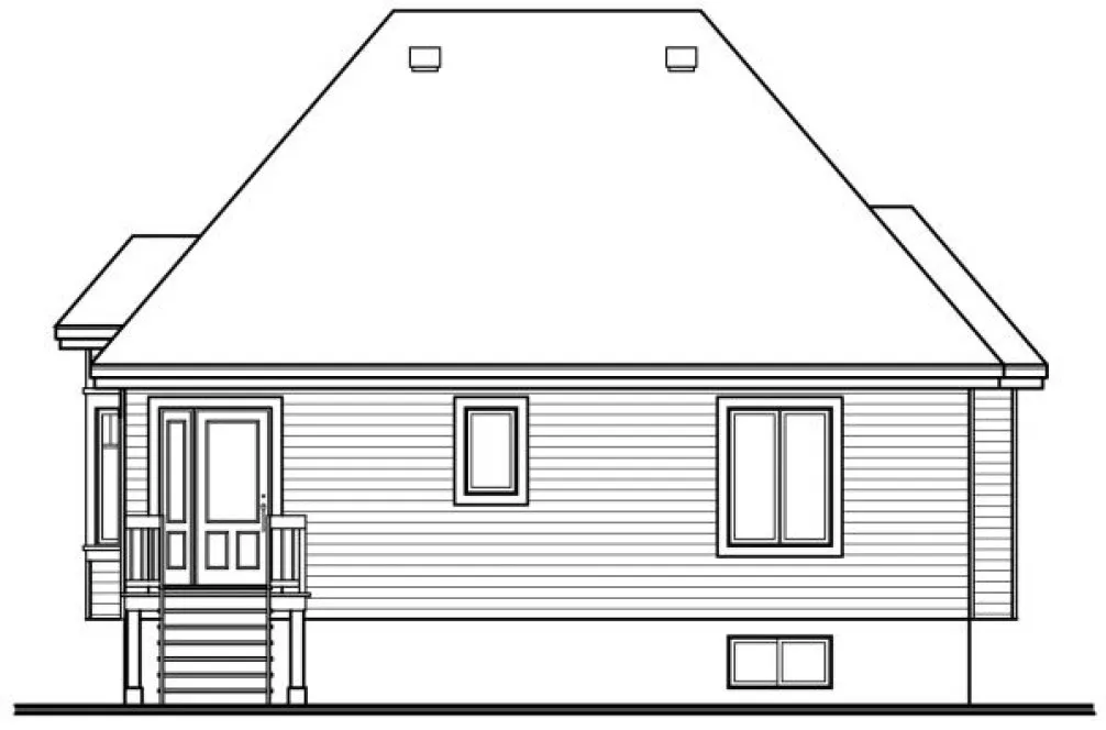 Rear Elevation for House Plan #143612