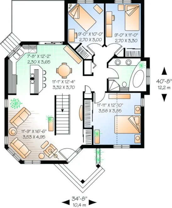 Main Floor Plan for House Plan #148612