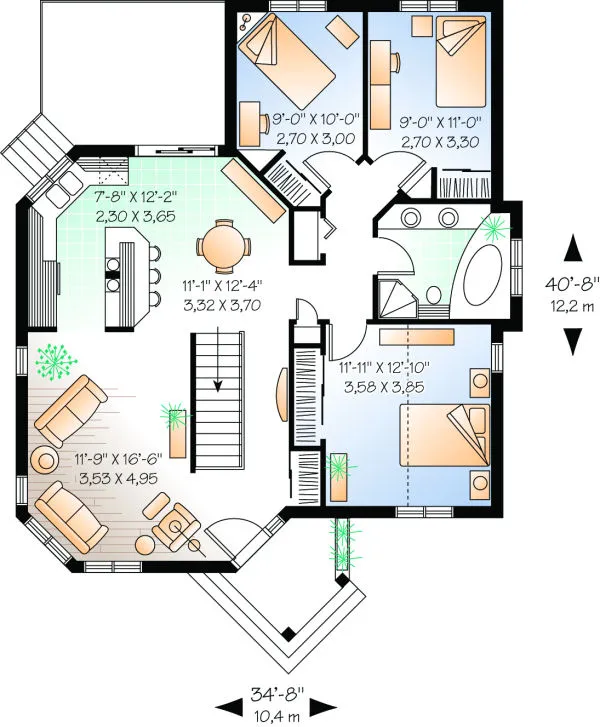 Main Floor Plan for House Plan #148612