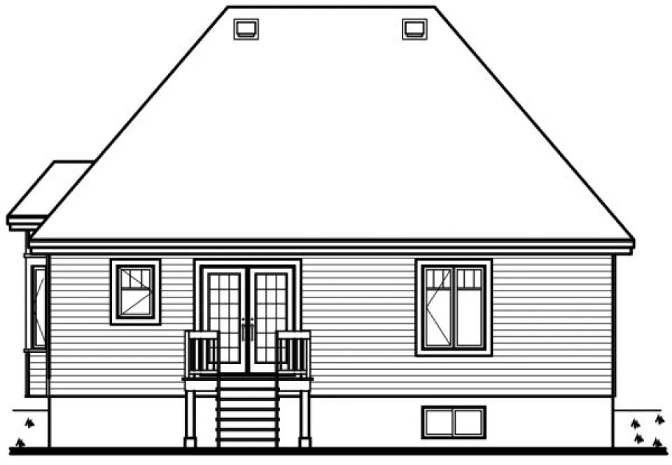 Rear Elevation for House Plan #149612