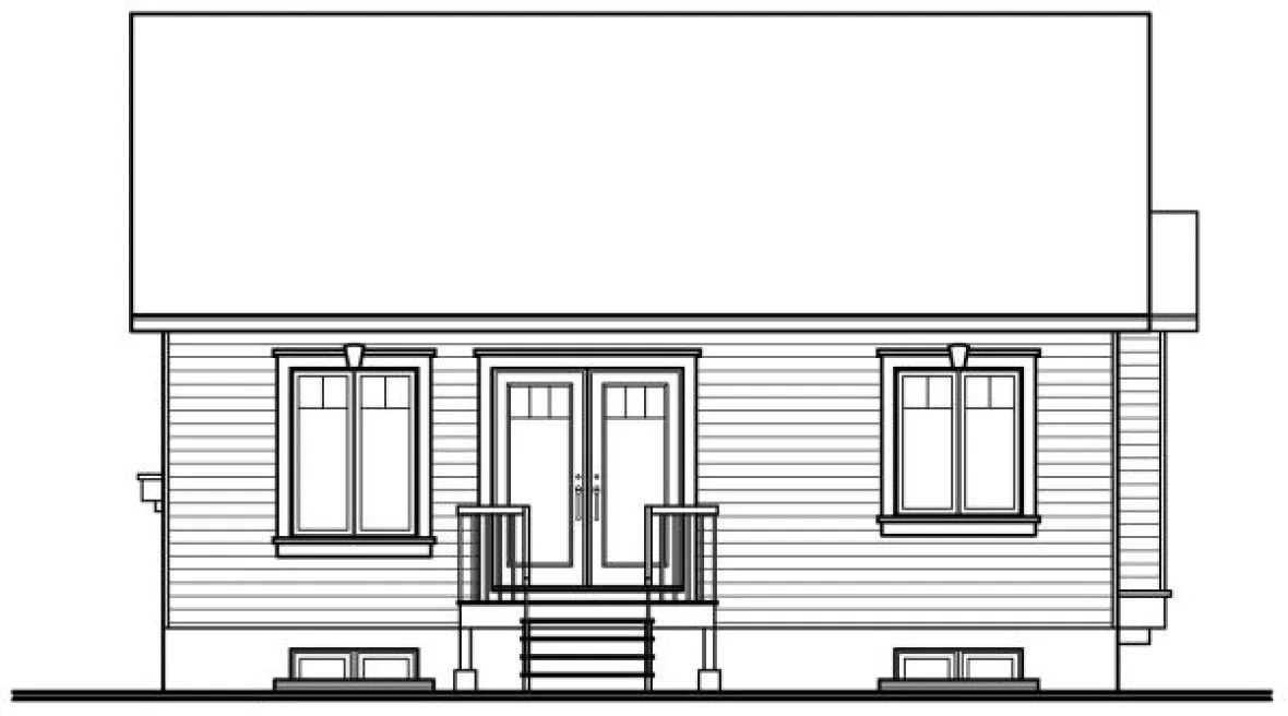 Rear Elevation for House Plan #141712