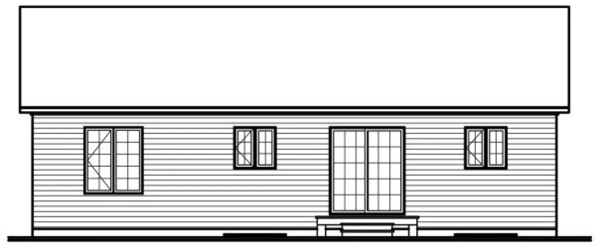 Rear Elevation for House Plan #142712