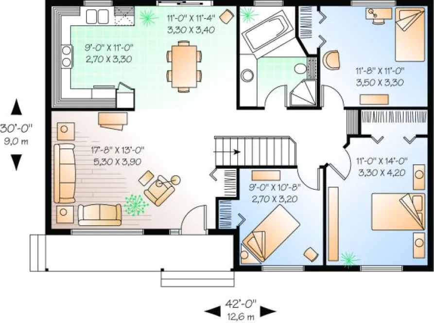 Main Floor Plan for House Plan #142712