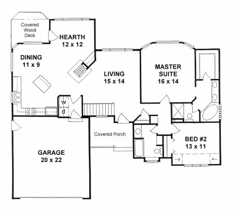 Main Floor Plan for House Plan #351041