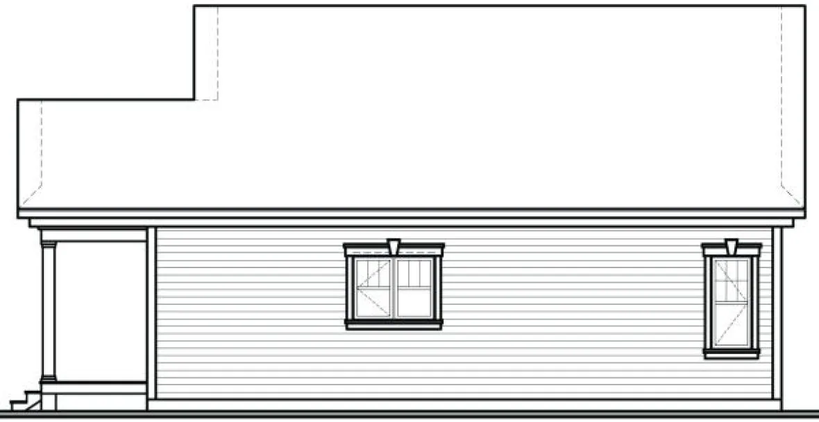 Rear Elevation for House Plan #147712