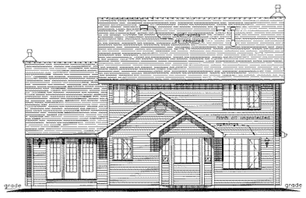 Rear Elevation for House Plan #137013
