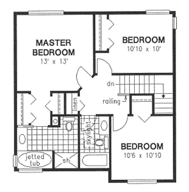 Second Floor Plan for House Plan #137013