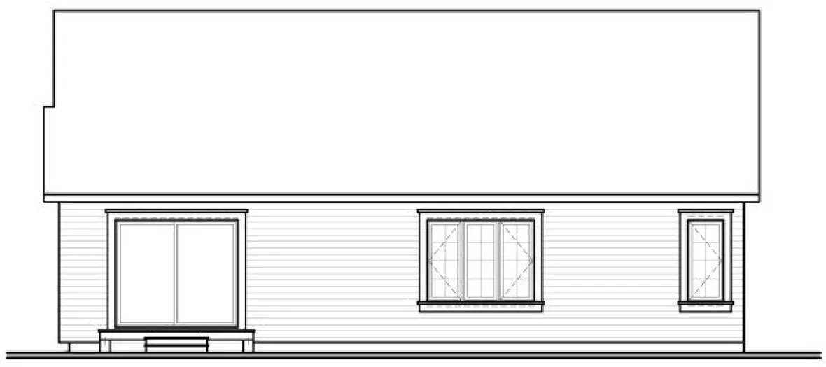 Rear Elevation for House Plan #148712