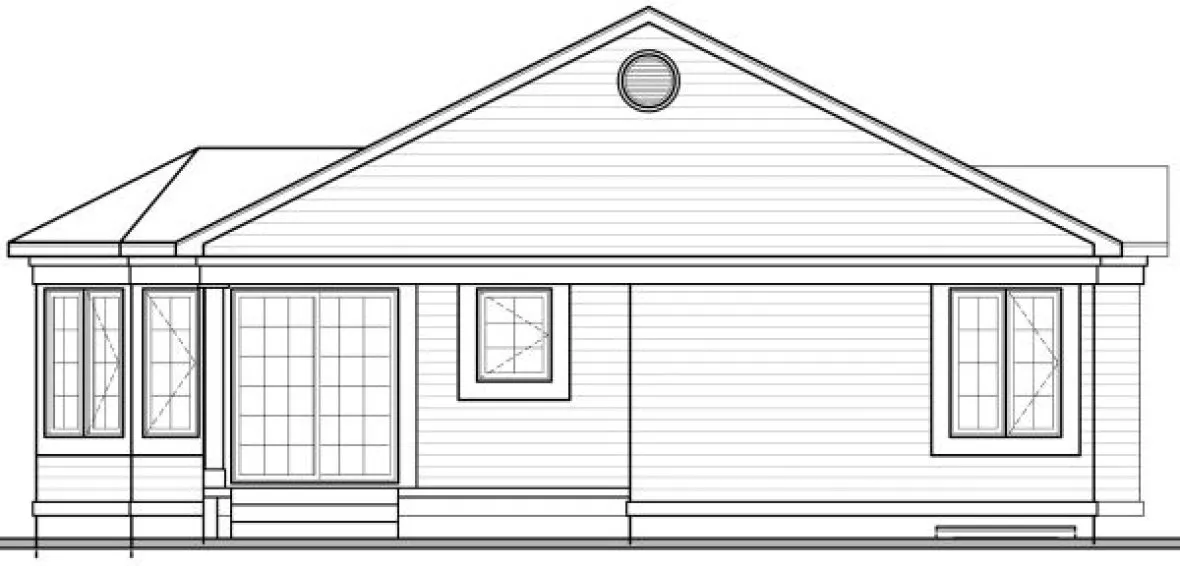 Rear Elevation for House Plan #142812
