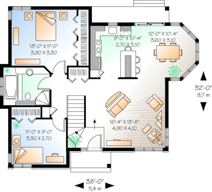 Main Floor Plan for House Plan #142812