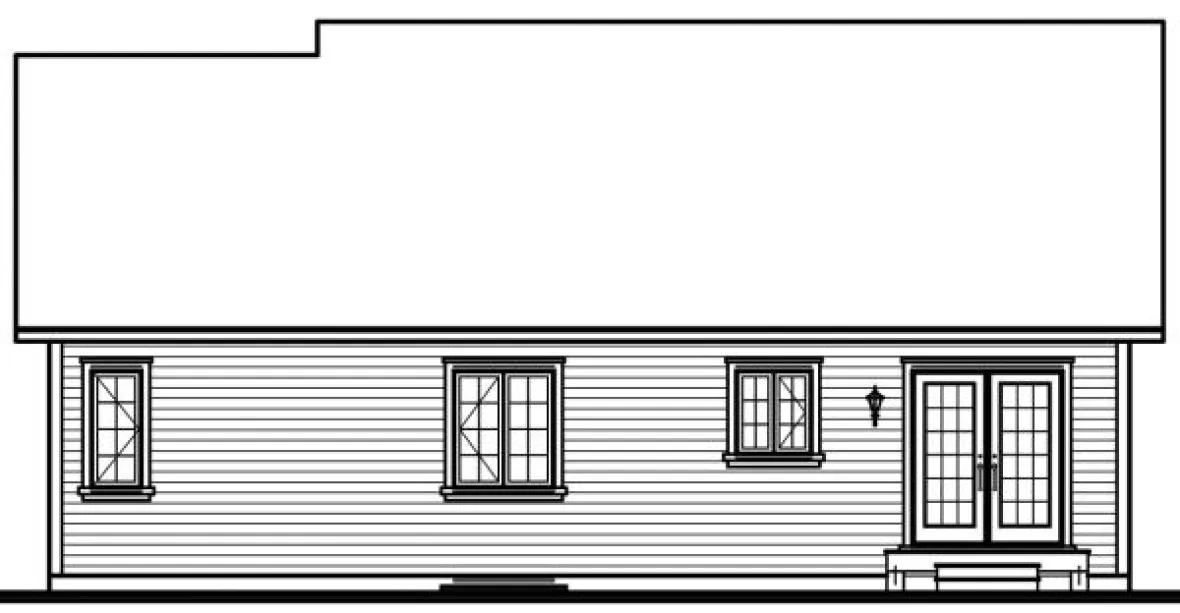 Rear Elevation for House Plan #143812