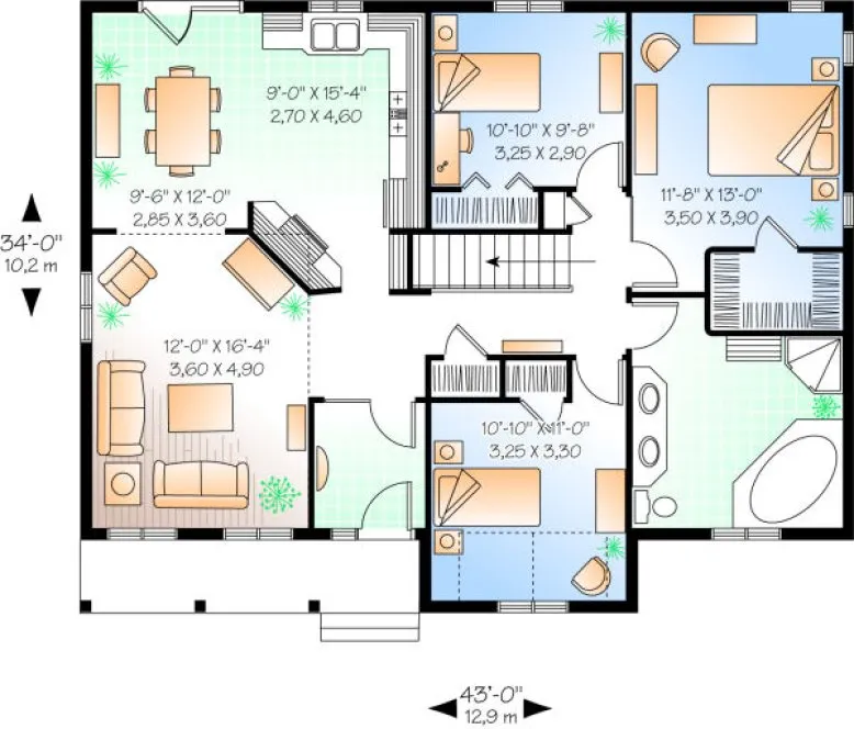 Main Floor Plan for House Plan #143812