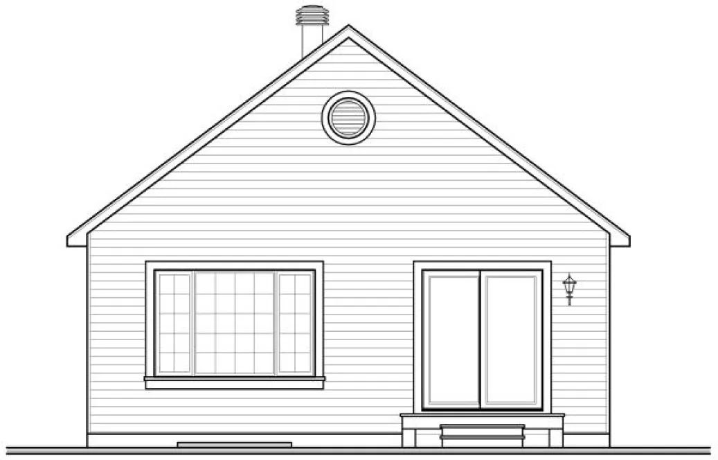 Rear Elevation for House Plan #144812