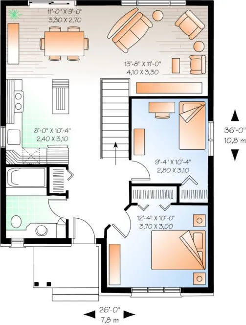 Main Floor Plan for House Plan #144812