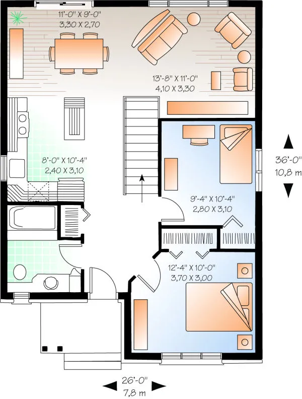 Main Floor Plan for House Plan #144812