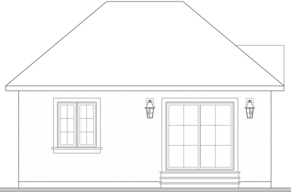 Rear Elevation for House Plan #146812